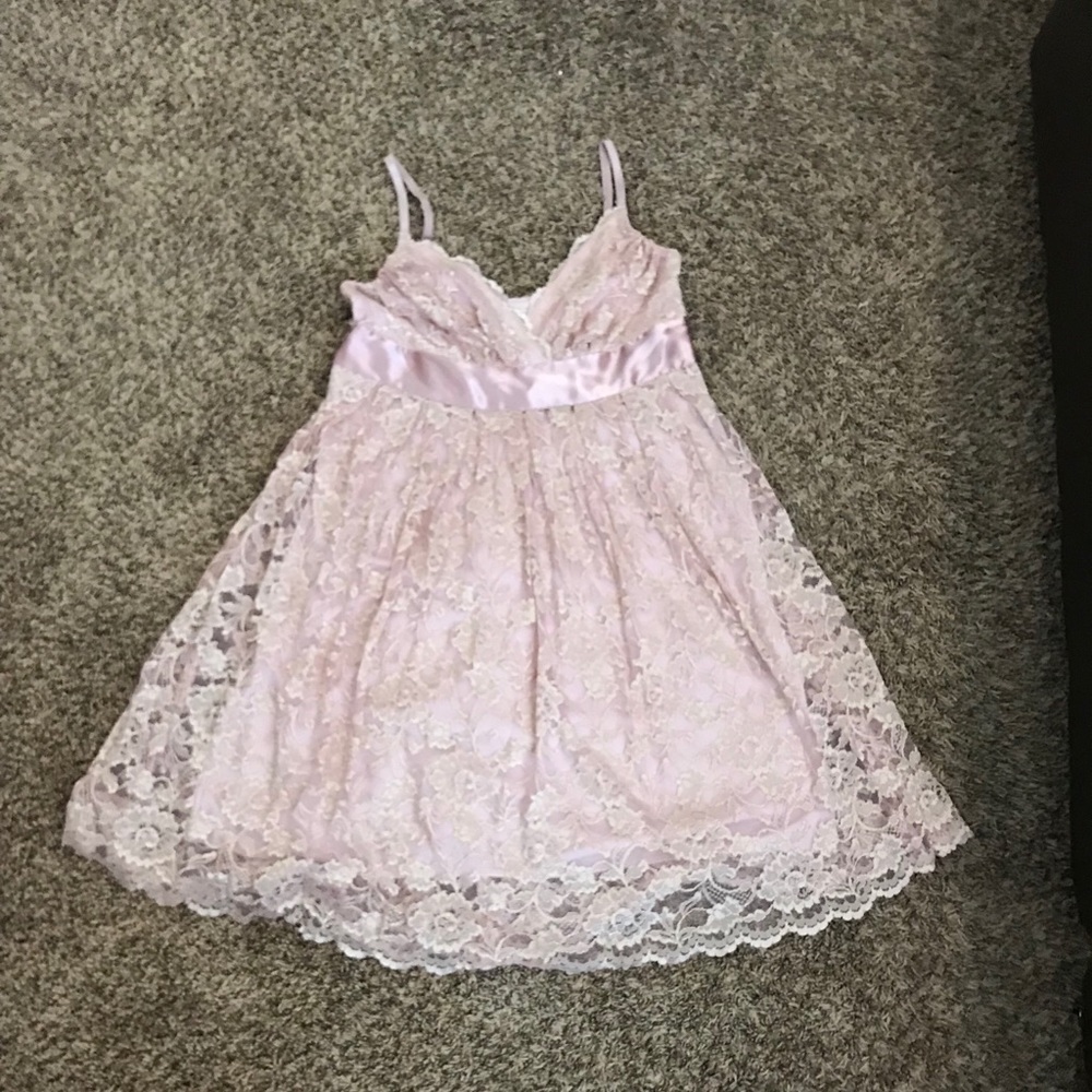 AQUA Blush Pink - Lace Dress